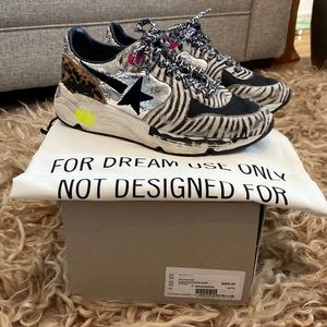 Golden Goose Running Shoes. Leopard print w/glitter.